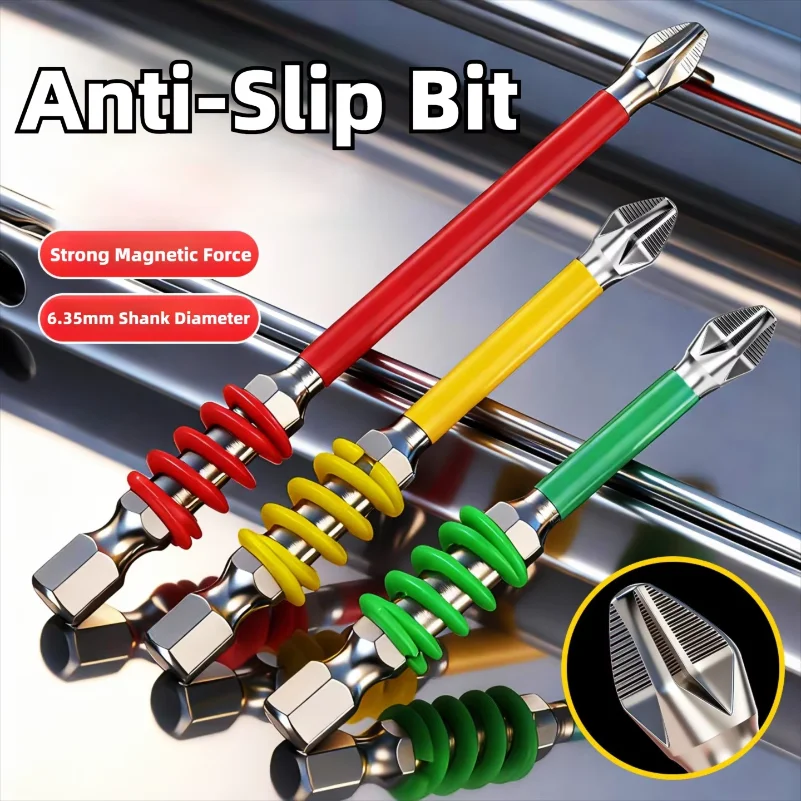 2Pcs Spring Screwdriver Bits Magnetic PH2 Driver Screw Anti-slip 65/70/90/150mm 1/4'' Hex Shank Drill Head Electric Repair Tool