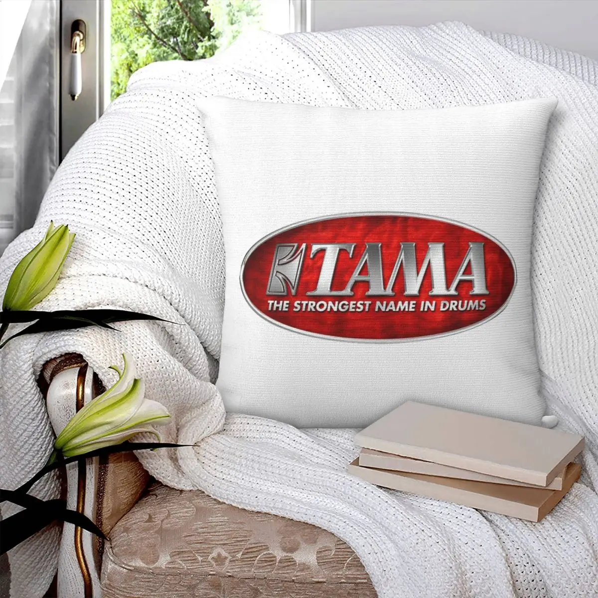 Tama Drum Logo Square Pillowcase Pillow Cover Polyester Cushion Zip Decorative Comfort Throw Pillow for Home Bedroom