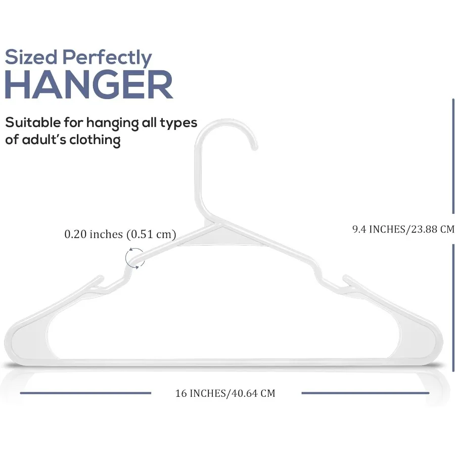 플라스틱 옷걸이 50개입 공간 절약형 아파트/기숙사 옷걸이, 튼튼하고 내구성 있는 옷장 정리용