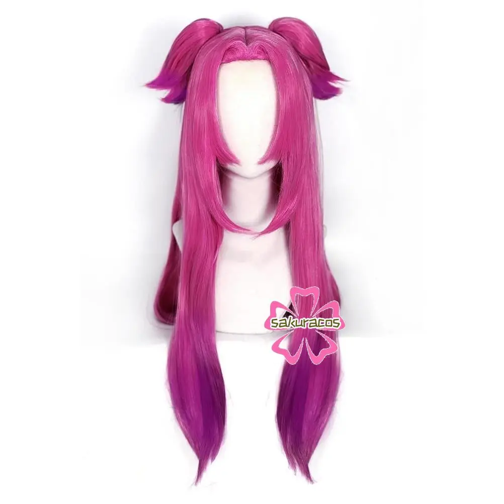 Heartsteel Alune Cosplay Game LOL Gradient Long Two Braids Heat Resistant Synthetic Hair Halloween Role Play Costume Accessory