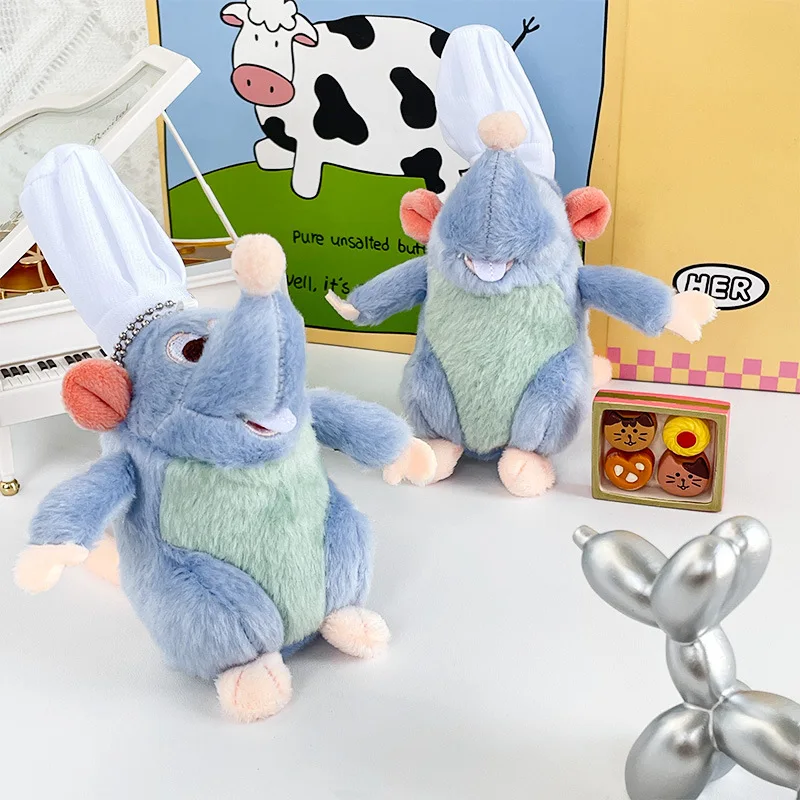 Kawaii Disney Cartoon Image Ratatouille Plush Toy Keychain Cute Backpack Pendant Couple Decoration Accessories Gifts for Friends