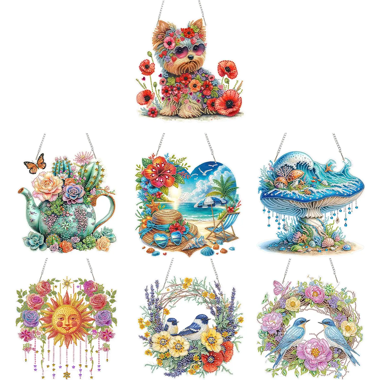 2D شقة DIY شنقا الماس الفن أطقم شكل خاص الماس الفن قلادة الماس اللوحة مجموعة DIY ديكور المنزل شنقا سحر