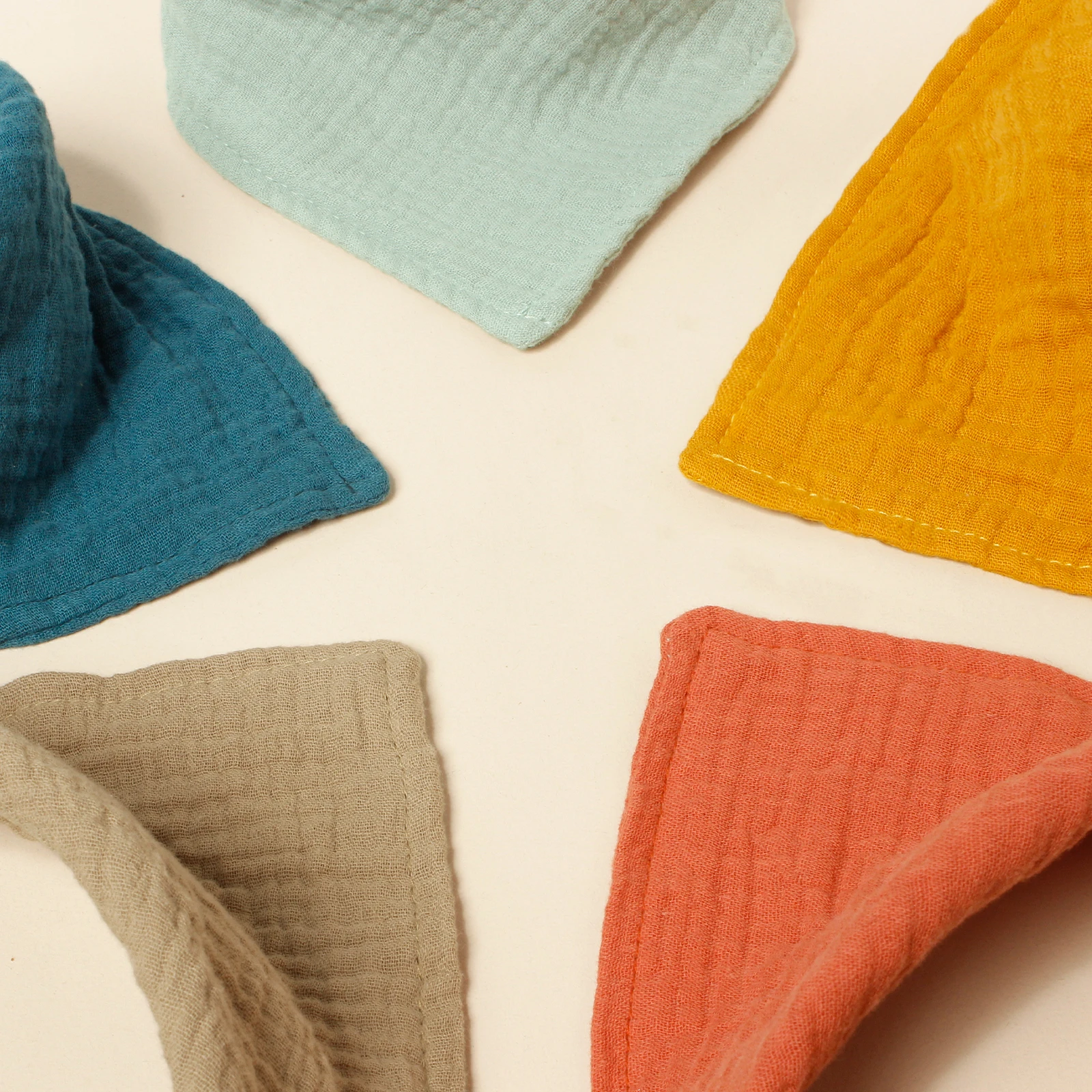 5pcs Triangle Drool Bib Newborn Saliva Towels Cotton Kids Infant Accessory Toddler Bibs Toddler Adjustable Snap Button Drool Bib image 5