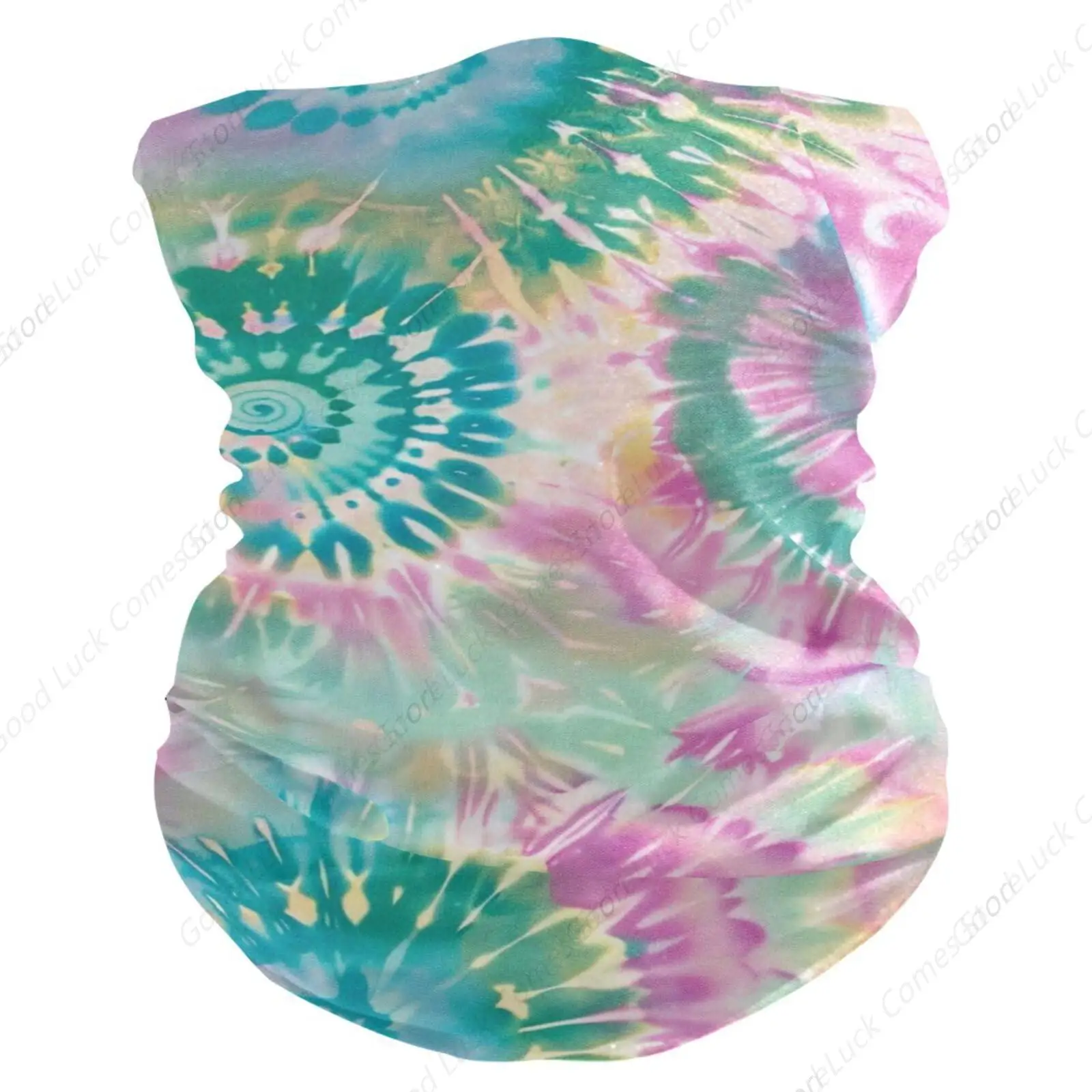 

Neck Gaiter Cooling Bandana Face Mask Cover Magic Scarf for Sun Protection Men Women Sport Outdoor Tie Dye Light Green Pink