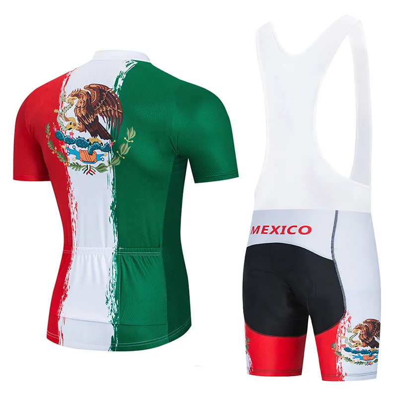 2024 Mexico Cycling Jersey Men's Road Bike Maillot Team Jersey Shorts Bib Set Mtb Ropa Ciclismo Bicycle T-Shirt Culotte Clothing