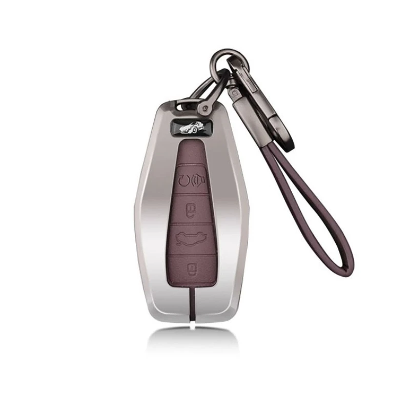 For Geely Monjaro Xingyue L Leather Alloy Car Key Protective Cover Remote Key Case Cover Holder Shell Auto Accessories