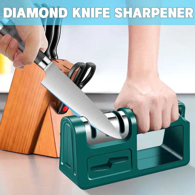 Professional Knife Sharpening Tool for Kitchen 4 in 1 Quickly edge Restore Grind Polish Blades with diamond grinding wheel