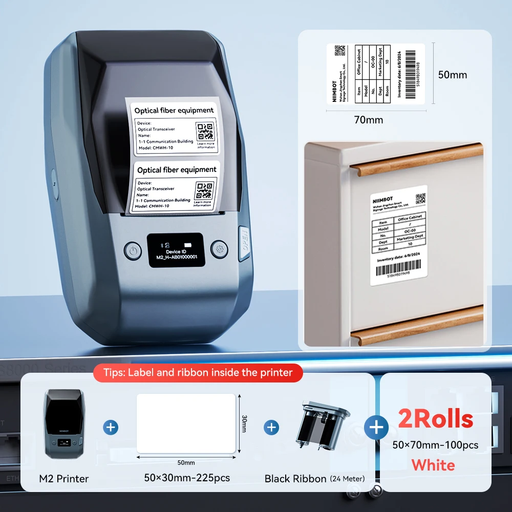 Niimbot M2 draagbare thermische overdracht labelprinter Multifunctionele sticker Label Maker Machine voor kantoorkleding Tag voedingskabel - afbeelding 1