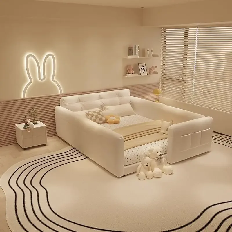 

Simple parent-child cream bed cloud wind master bedroom two-child tatami light luxury wedding