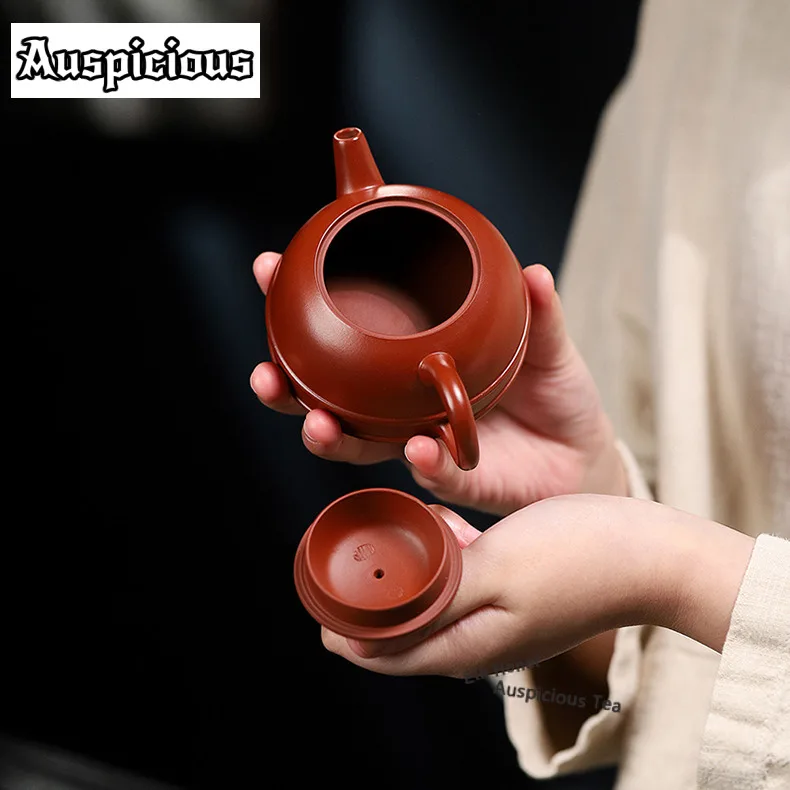 150ml Traditional Yixing Purple Clay Teapots Handmade Double Line Half Moon Pot Raw Ore Dahongpao Mud Kettle Zisha Tea Set Craft