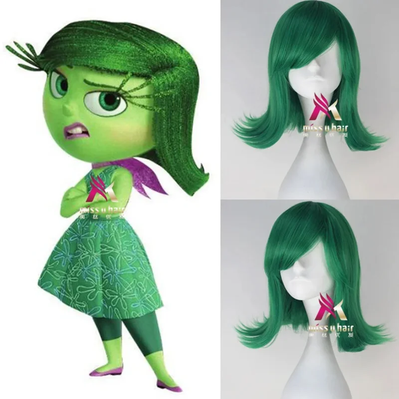 wig Hot Sale inside out Happy Cosplay Wigs Short Blue Heat Resistant Synthetic Hair Perucas Cosplay Wig +wig cap