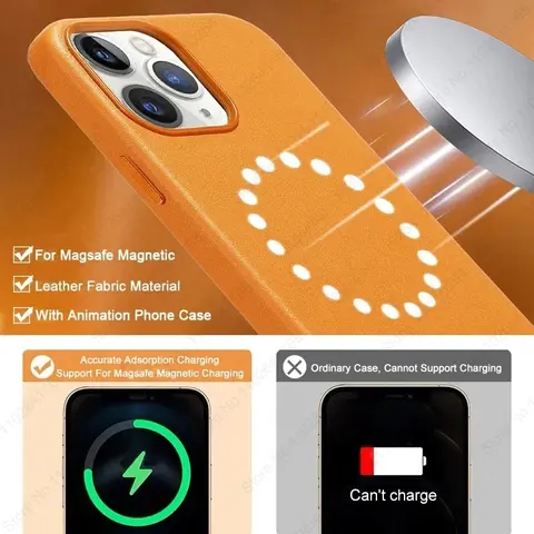 iPhone 16 13 14 15 Pro Max के लिए आधिकारिक मूल एनिमेटेड लेदर केस, 15 Plus के लिए मैगसेफ मैग्नेटिक वायरलेस चार्जिंग कवर 8 best sales मैगसेफ एनीमेशन - №2