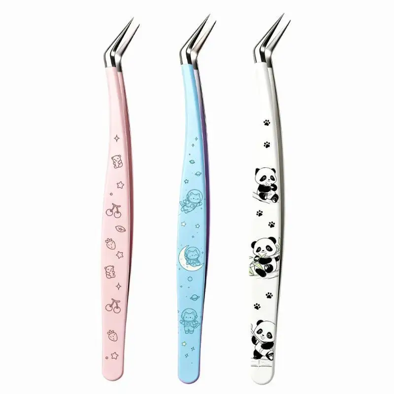 High Precision Stainless Steel Tweezers Curved Anti-static 1Pcs for Sewing Craft Small Button Bead Placement
