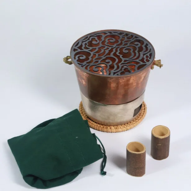 Copper tea stove, environmentally friendly and anti-scalding, creates a warm atmosphere for the tea room