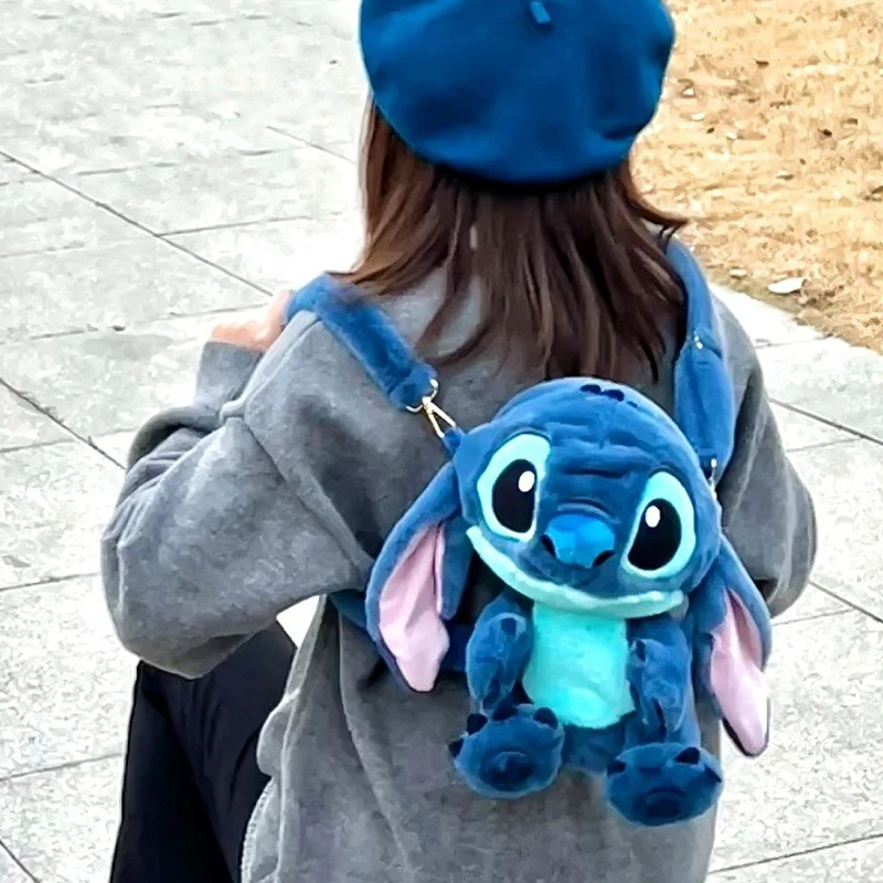 New Stitch Doll Backpack Anime Disney Girl Jk Plush Doll Large Capacity Snack Cosmetics Storage Creative Backpack Birthday Gifts