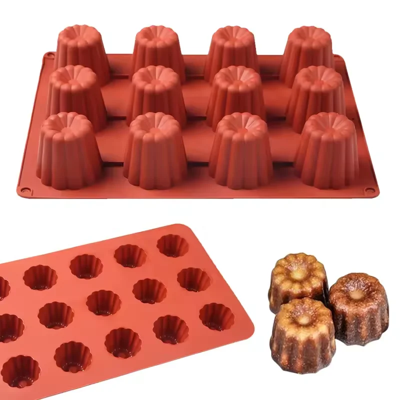 8/12/18 Holes Caneles Silicone Mold Muffin Cupcake Baking Tray Bordelais Fluted Cake Pudding Mold DIY Baking Kitchen Accessories
