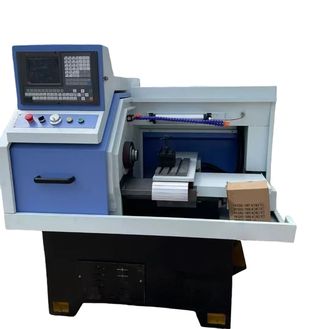 Precision CNC Mini Turning Machine Integrated GSK Control System and Tool Feeding Device for Metal Machining