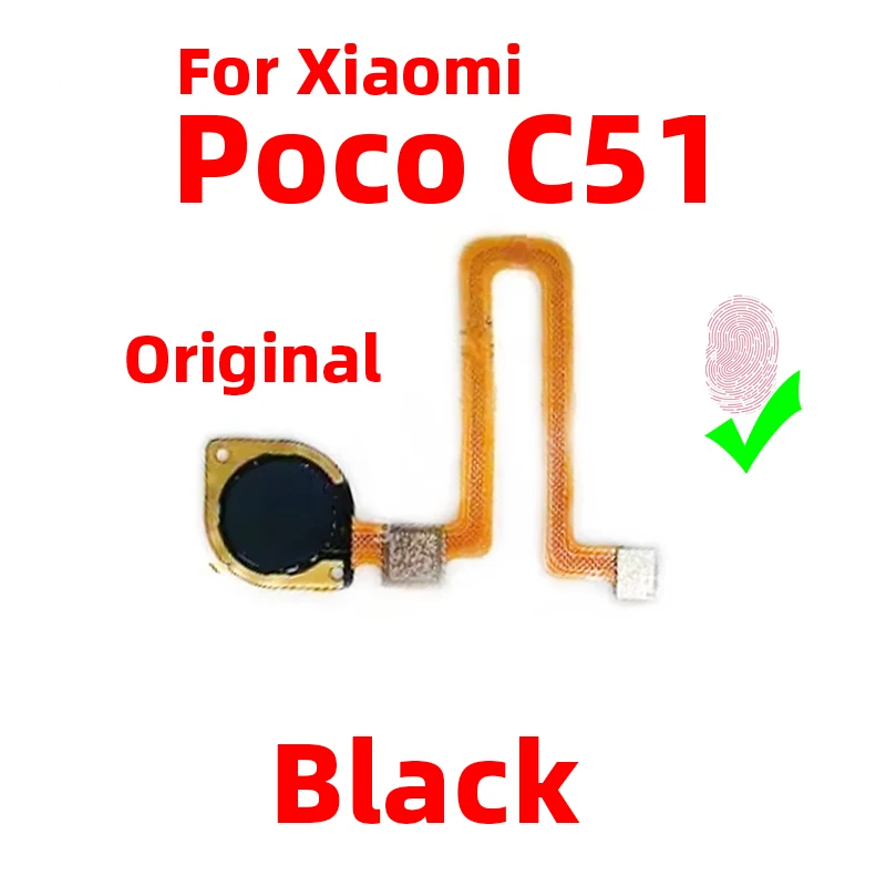 Original For Xiaomi Poco C51 Fingerprint Sensor Scanner Touch ID Connect home button Flex Cable