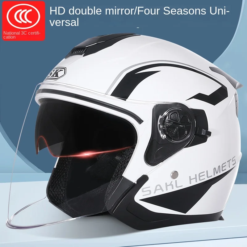 

XK Motorcycle Helmet 3C Certification Half Helmet Unisex Four Seasons Universal Battery Car Helmet