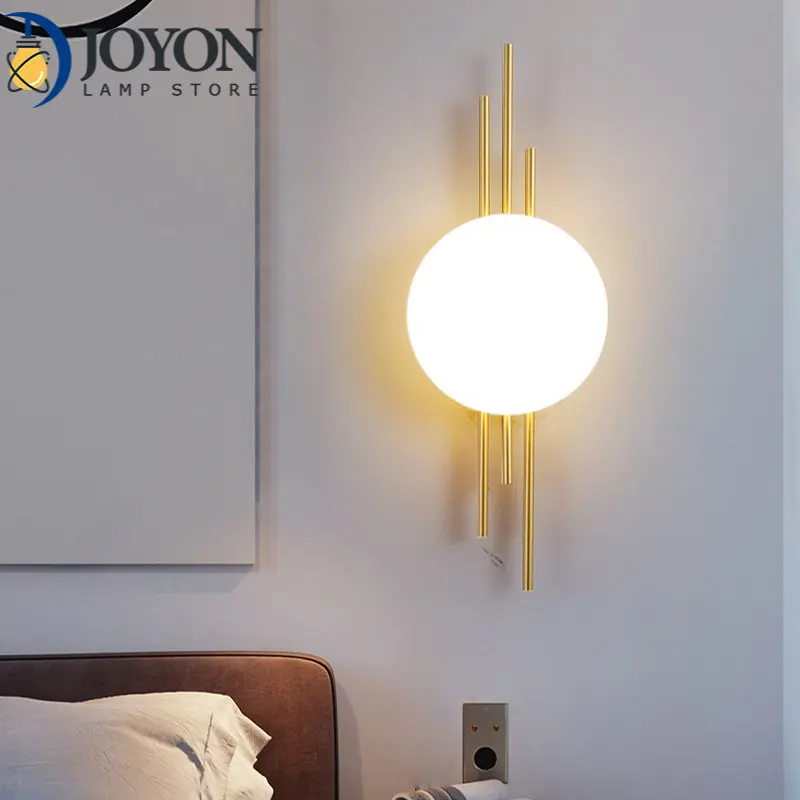 Postmodern Wall Lamp Simple Led Living Room Wall Lighting Bedroom Bedside Creative Aisle Hotel Exhibition Hall Wall Sconce Lamps