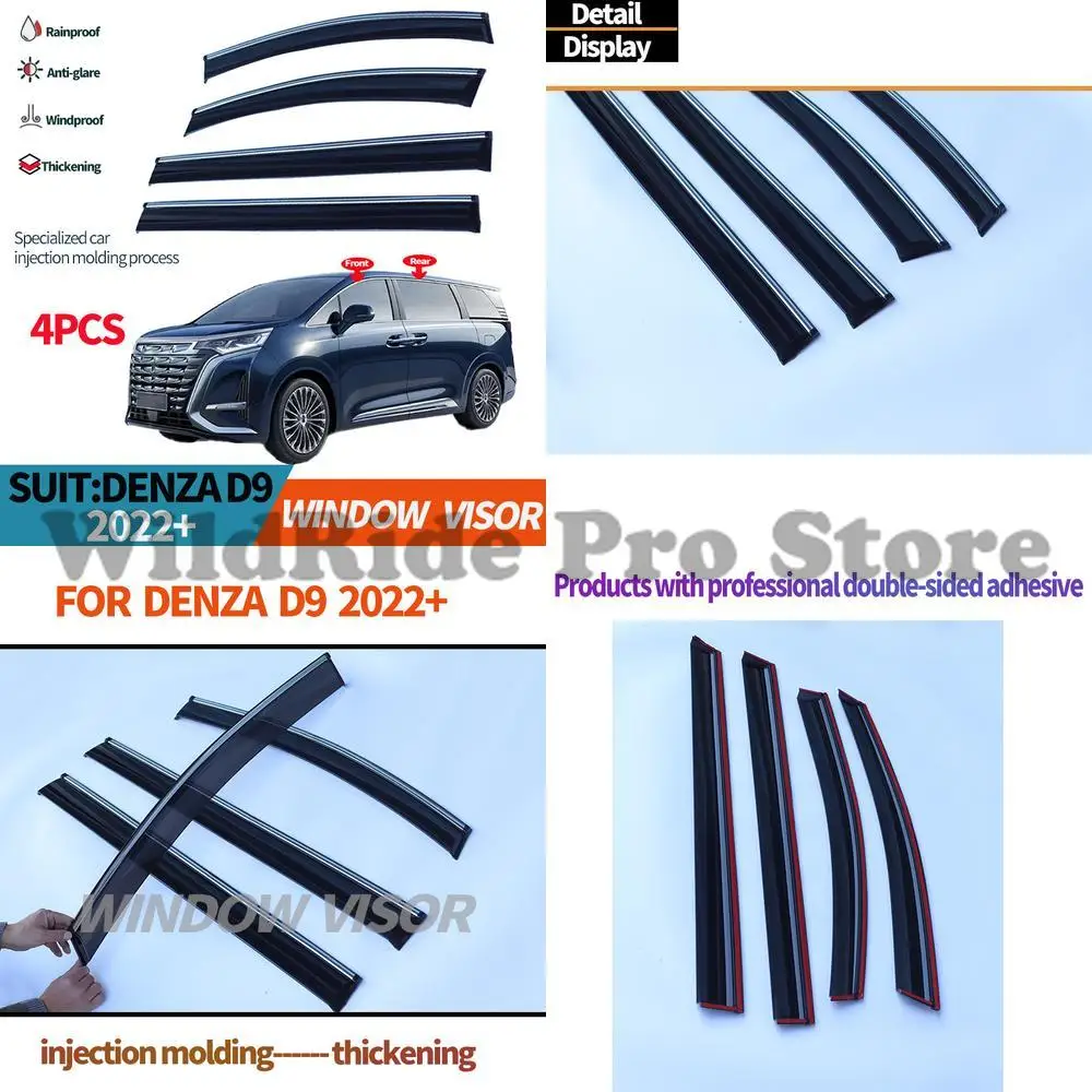 

1 set For Denza D9 2022+ Window Visors Rain Deflectors Car Side Window Sun Shade