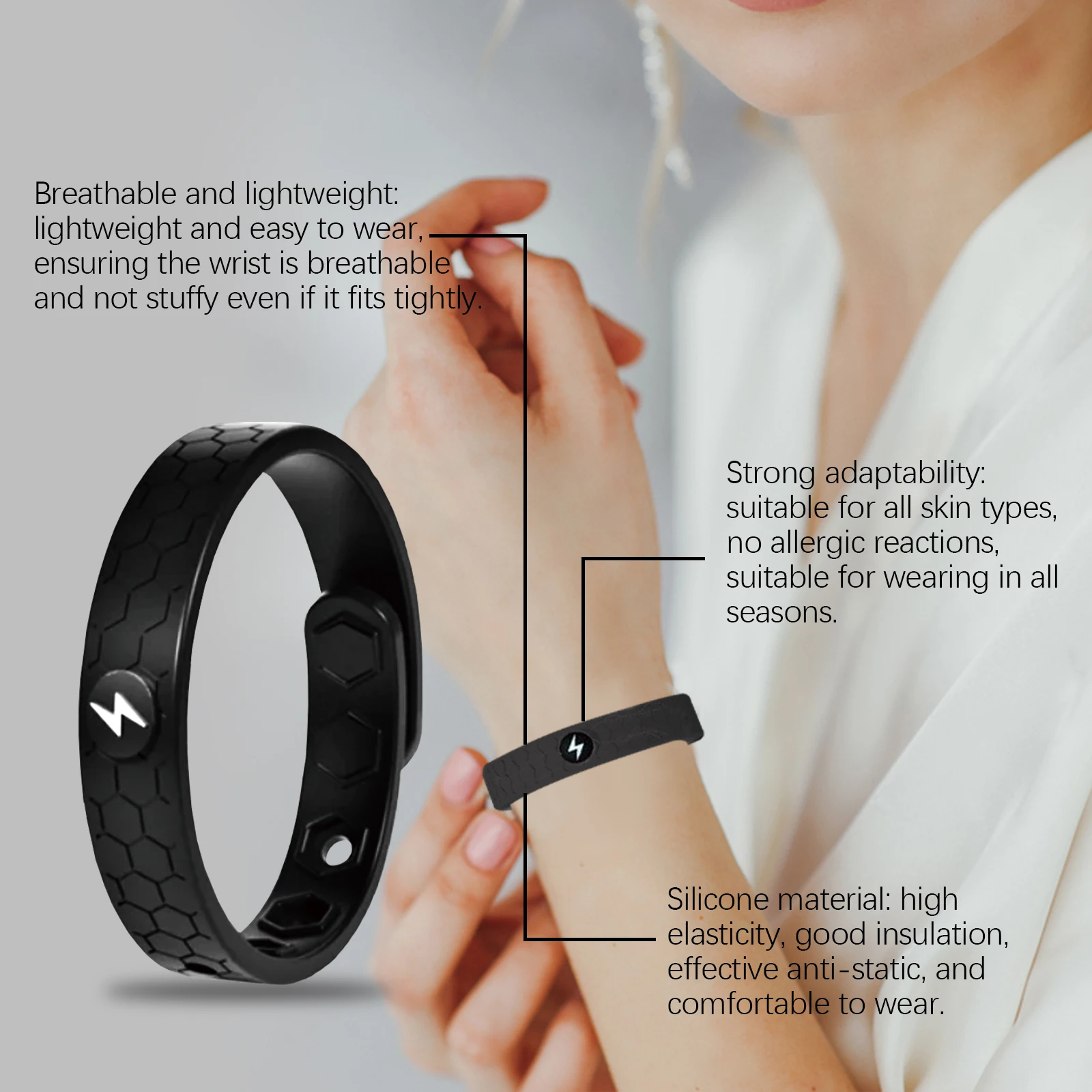 South Moon Numb Mend Graphene Bracelet Blood Circulation Promoting Fatigue Relieving Vitality Restoring Health Care Wrist Band
