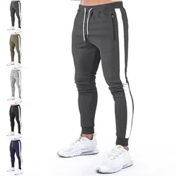 Pantalon en coton Dean M pour hommes, jogging, pantalon de survêtement, streetwear, décontracté, slim, sport, entraînement, fitness, poches zippées