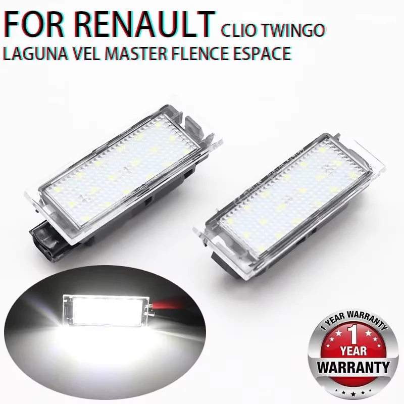 For Renault Clio Laguna 2 Twingo Master Vel Satis Accessories Canbus No Error Lamp Car LED License Plate Ligh
