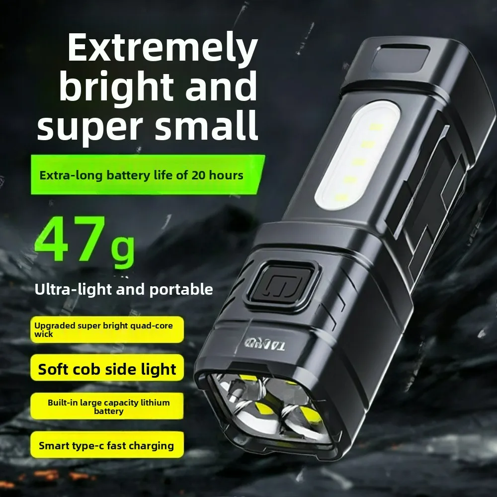 Super Bright Long-Lasting 4-Lens Monster Flashlight Rechargeable Portable Long-Shot Torch for Home & Outdoor Use