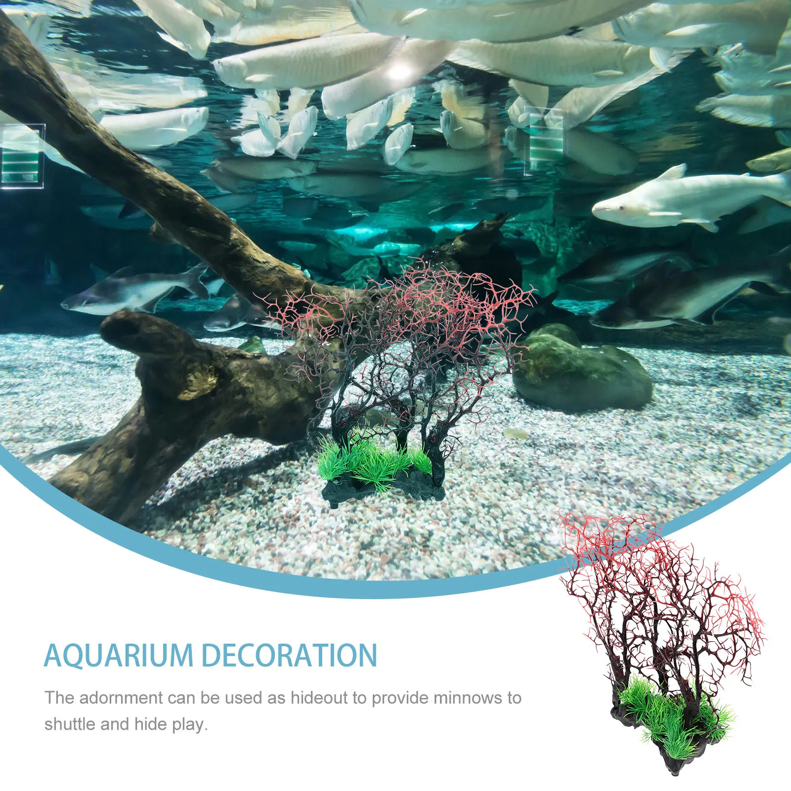 

Resin Aquatic Coral Adorn Simulation Water Plant for Fish Tank Desktop Decoration Home Office Aquarium No Easy to Fade