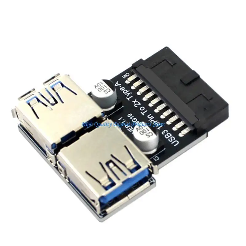 

U2JE 20/19Pin Motherboards to Double USB3.0 A Type Female Adapter Connectors Box Header