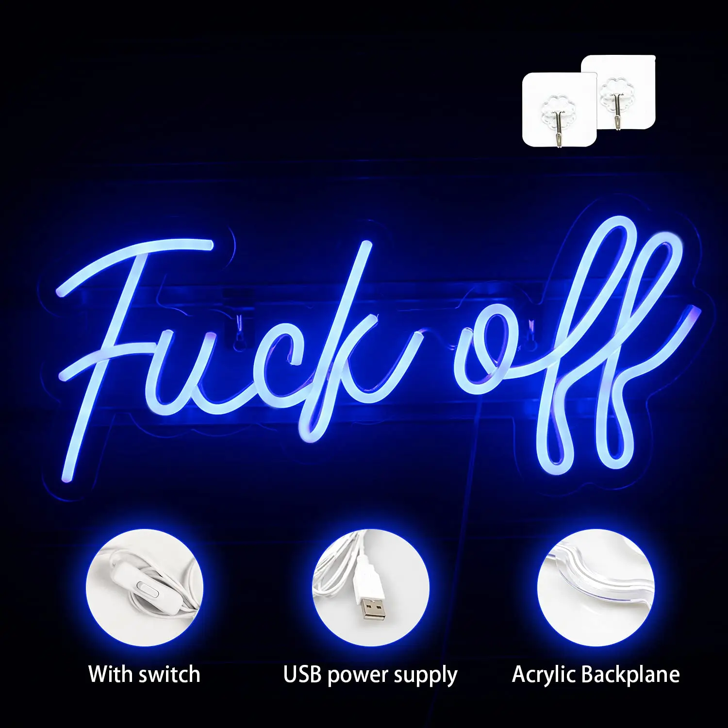 Imagem -04 - Funk Off Neon Sign Lights Wall Decor Usb Interruptor Quarto Bar Sinais Led Sala de Jogos Luz de Festa Presente de Natal