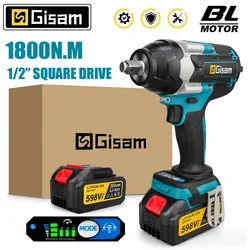 Cordless Impact Wrench High Torque Brushless Electric Wrench 1/2Inch Rechargeable Car Repair Tool for Makita 18V Battery Pins