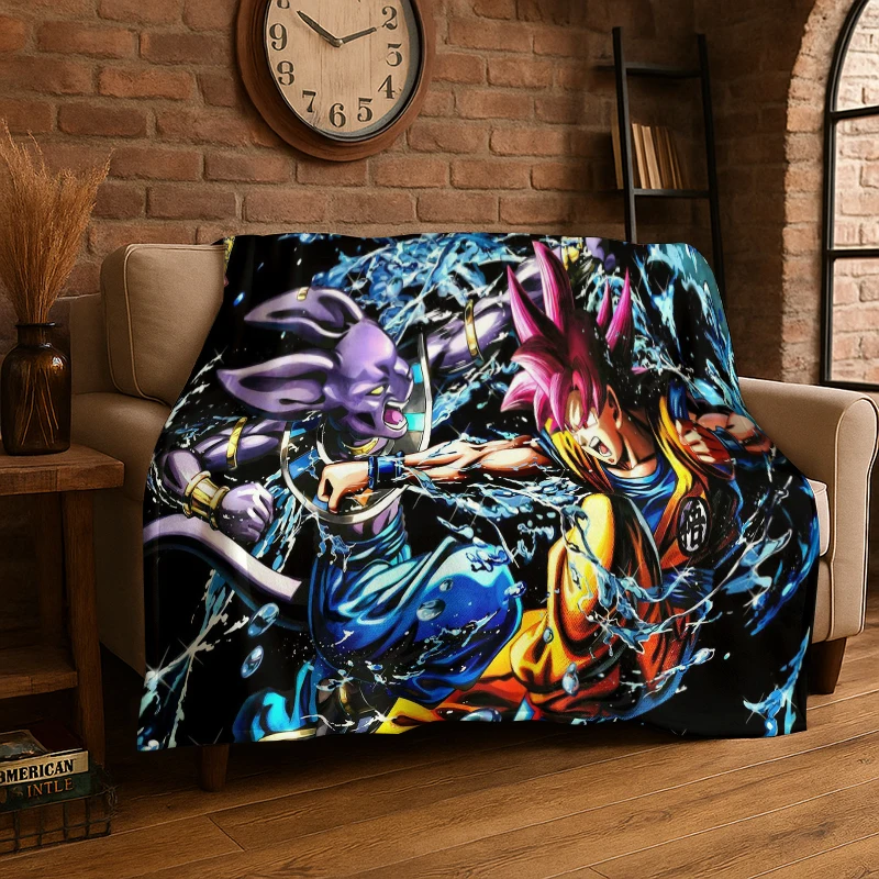 Cartoon D-Dragon Ball Anime-Spiel Flanelldecke Weiche Warme Wurfdecke für Schlafzimmer Wohnzimmer Bett Reisen Camping Picknick Kinder