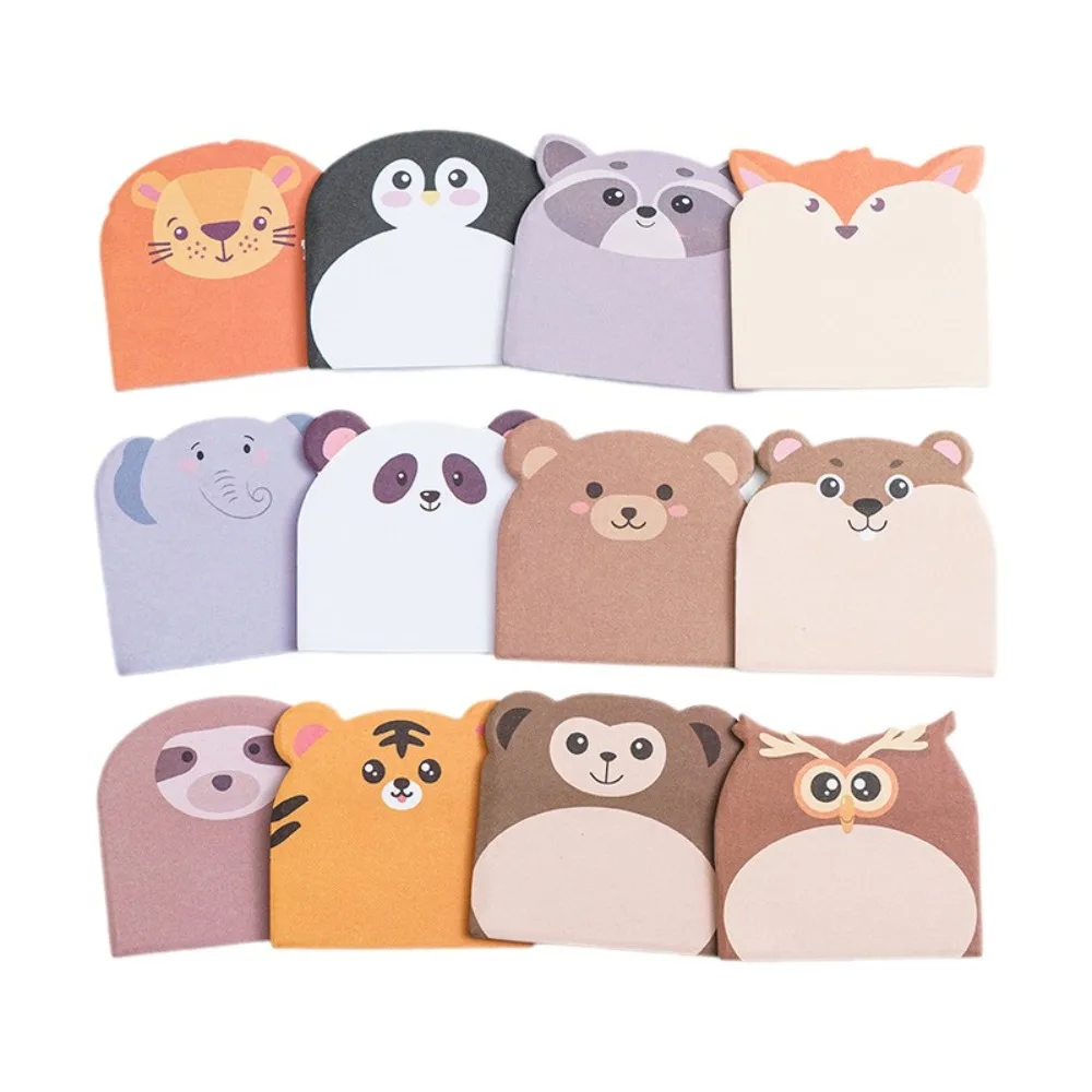 240cps Cute Cartoon Sticky Notes Dog Cat Animal Shaped Memo Pad Sticker Self-Adhesive Notepad Stationery