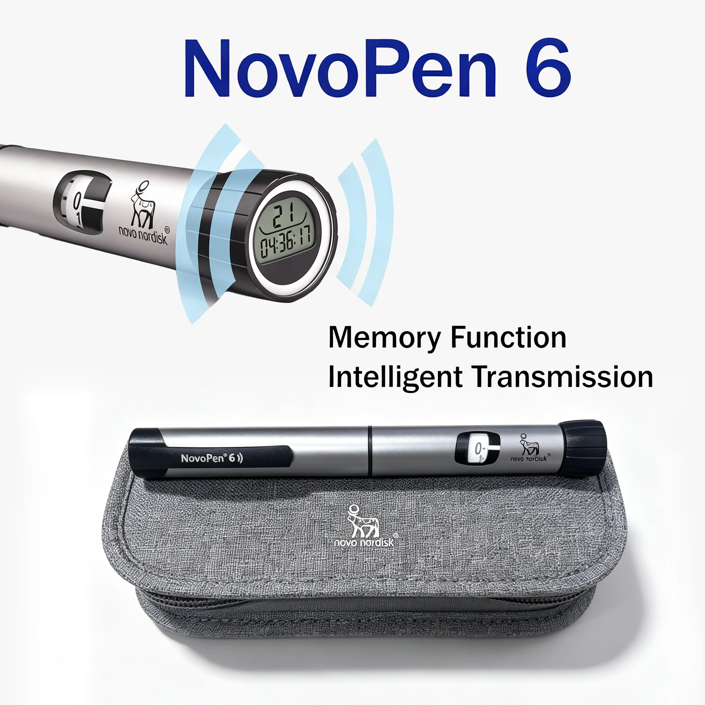 Цифровая инсулиновая ручка NovoPen 6 с памятью доз, портативный инжектор для диабетиков, совместимый с инсулином Novo Nordisk.