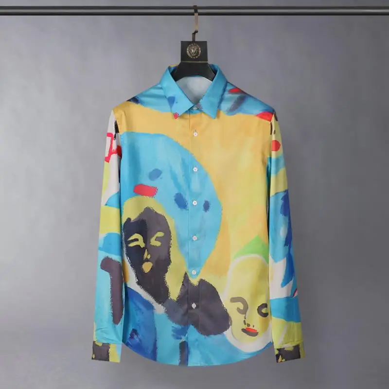 

Artistic Printed Shirt Men High-end Long Sleeve Casual Business Dress Shirts Social Banquet Party Shirt 2025 camisas para hombre