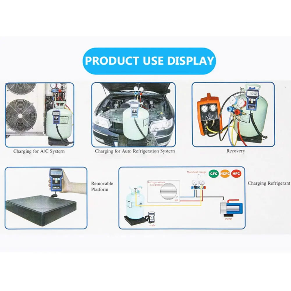 Refrigerant Filling Electronic Scale RCS-7040 Weighing Tool High Precision Portable Refrigerant Freon Liquid Scale