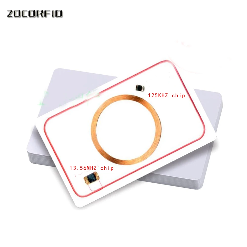 10Pcs Ic Id Uid 13.56Mhz Verwisselbare Writable Herschrijfbare Composiet Key Tags Keyfob Dual Chip Frequentie + Rfid 125Khz T5577 EM5200