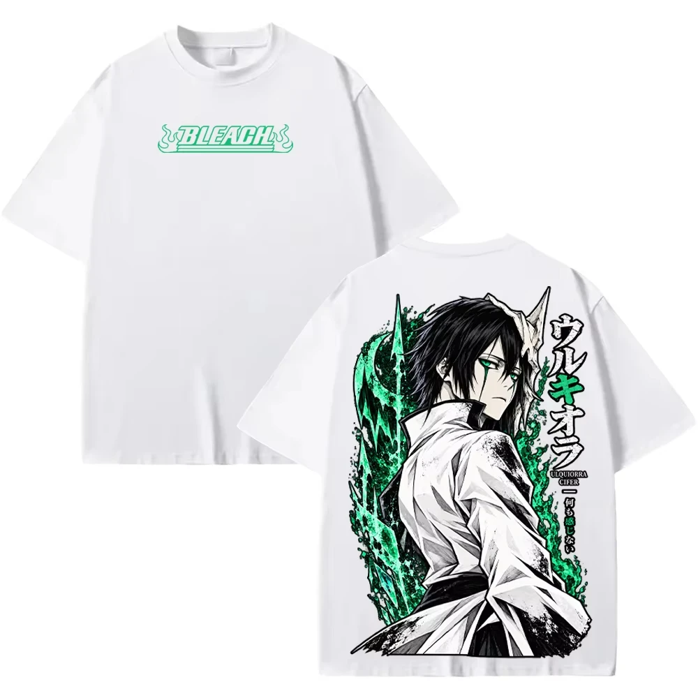 BLEACH Ulquiorra Anime Print Unisex T-Shirt, Number 4 Espada Loose Casual Short Sleeve Top With Energy Splash Pattern T-Shirt