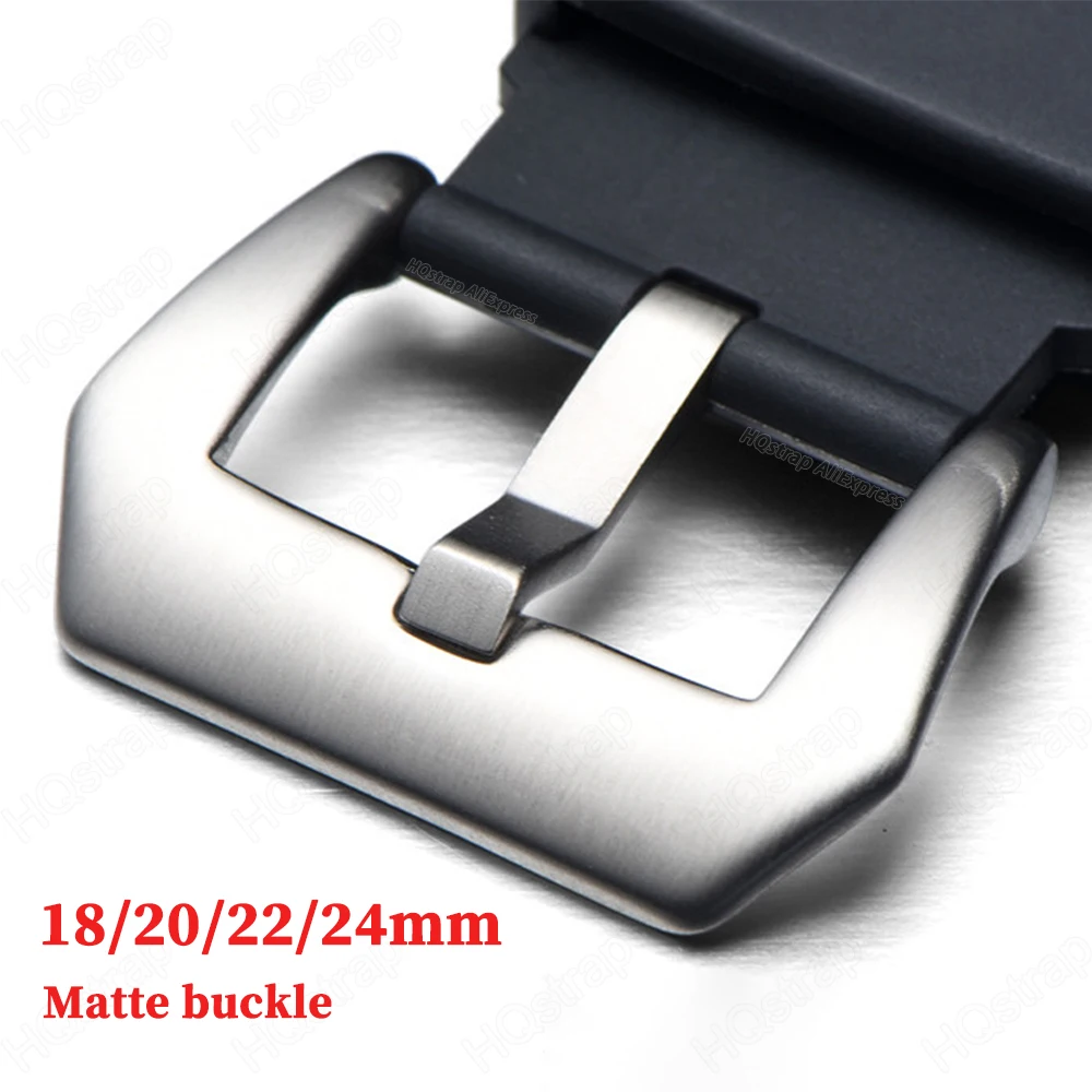 Matte Watch Band Buckle 18mm 20mm 22mm 24mm Strap Clasp Stainless Steel Button Silver Black Needle Buckles Watches Accessories