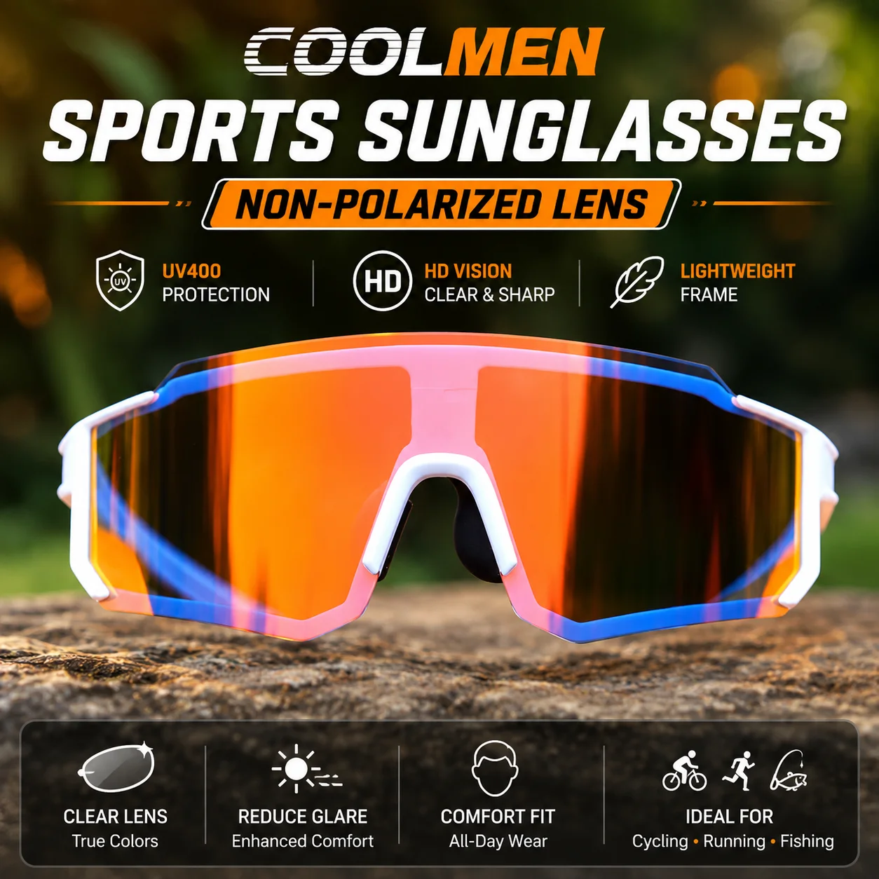 

COOLMEN Fashion Cycling Glasses Bike Baseball Sunglasses for Men UV400 Sports MTB Outdoor Goggles Bicycle Women Sunglasses Ridin