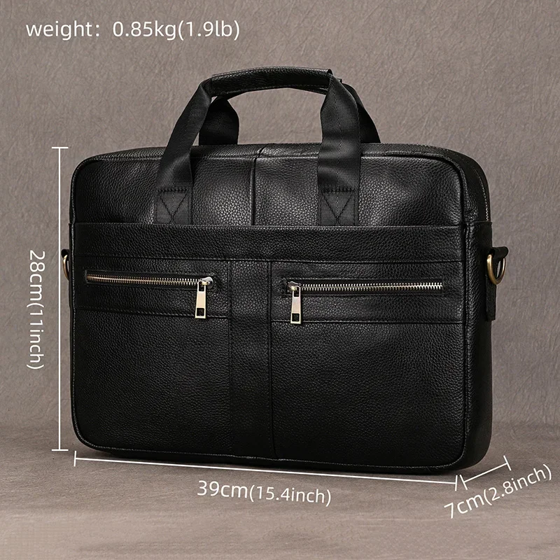 Newsbirds Leather Men Briefcase Doctor Layer Business Man Laptop Bag 15 6 inches Genuine Leather Computer Bags Men Male Tote Bag