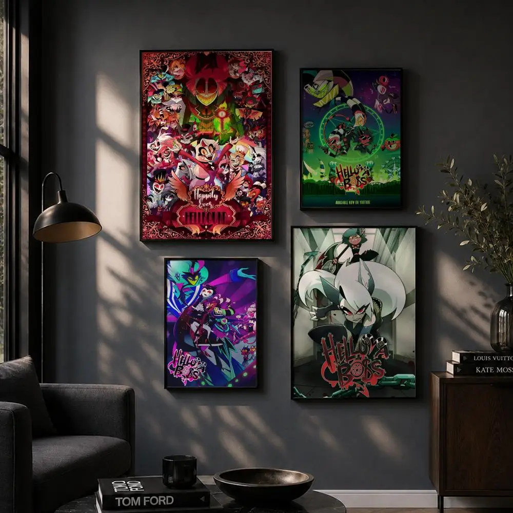 Anime H-Helluva H-Hotel Boss Poster HD Home Wall Stickers House hallway Living Room Bedroom Bar Office Decor Art Prints