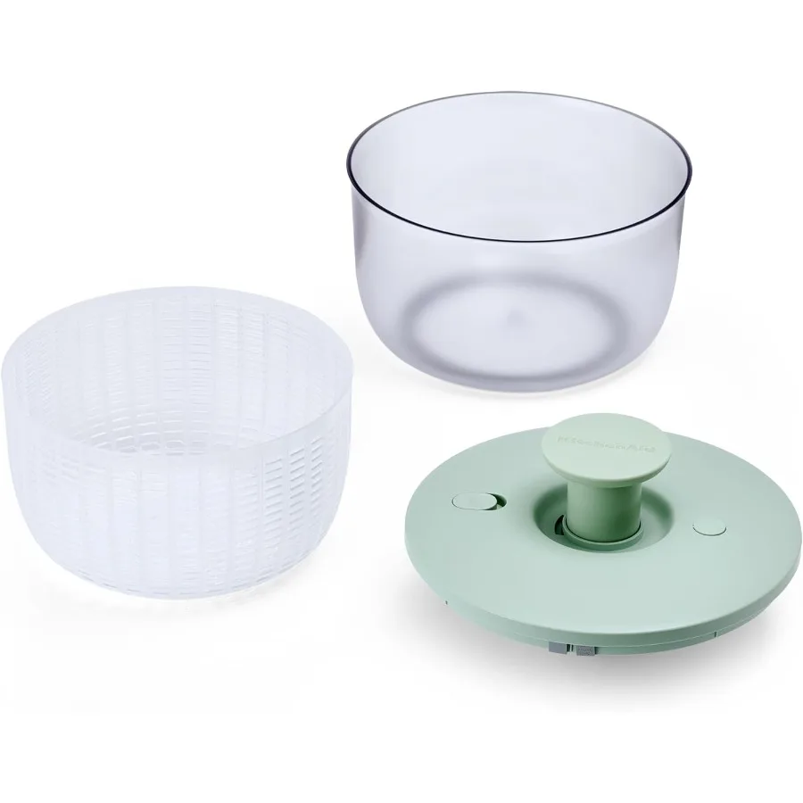 Uniwersalna wirówka do sałatek o pojemności 7,43 kwarty do efektywnego suszenia świeżej zieleni, owoców i warzyw w kuchni, idealna do przygotowywania sałatek.