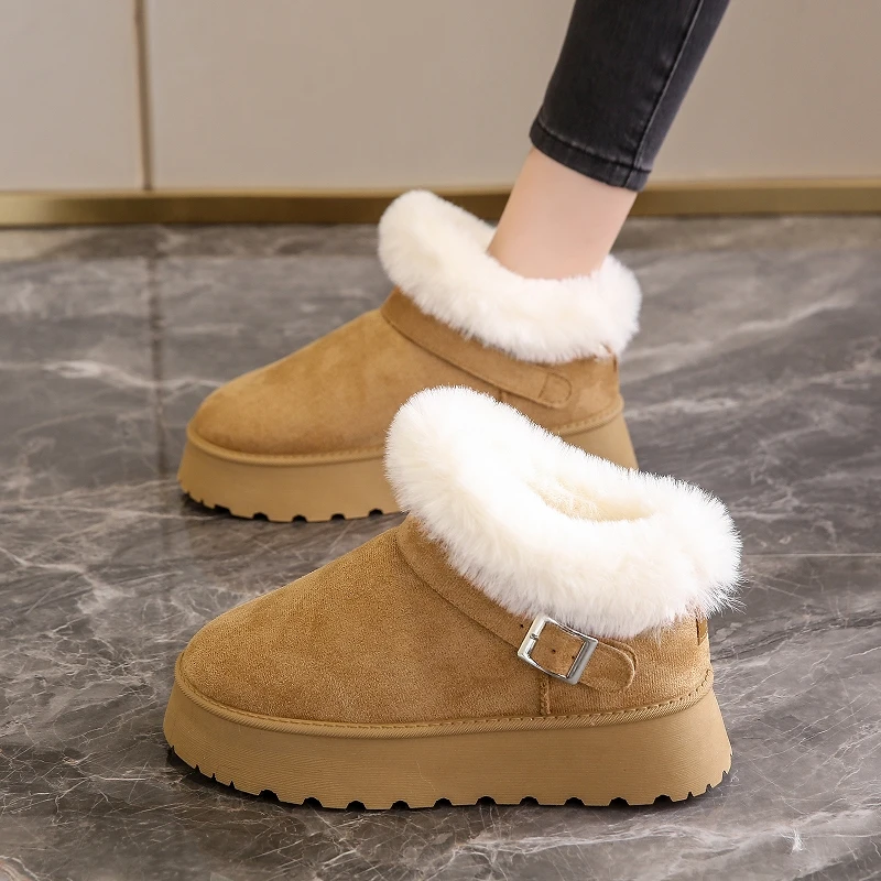 

Женские зимние ботинки, зимние теплые нескользящие и износостойкие повседневные короткие ботинки на толстой подошве с мягкой подкладкой