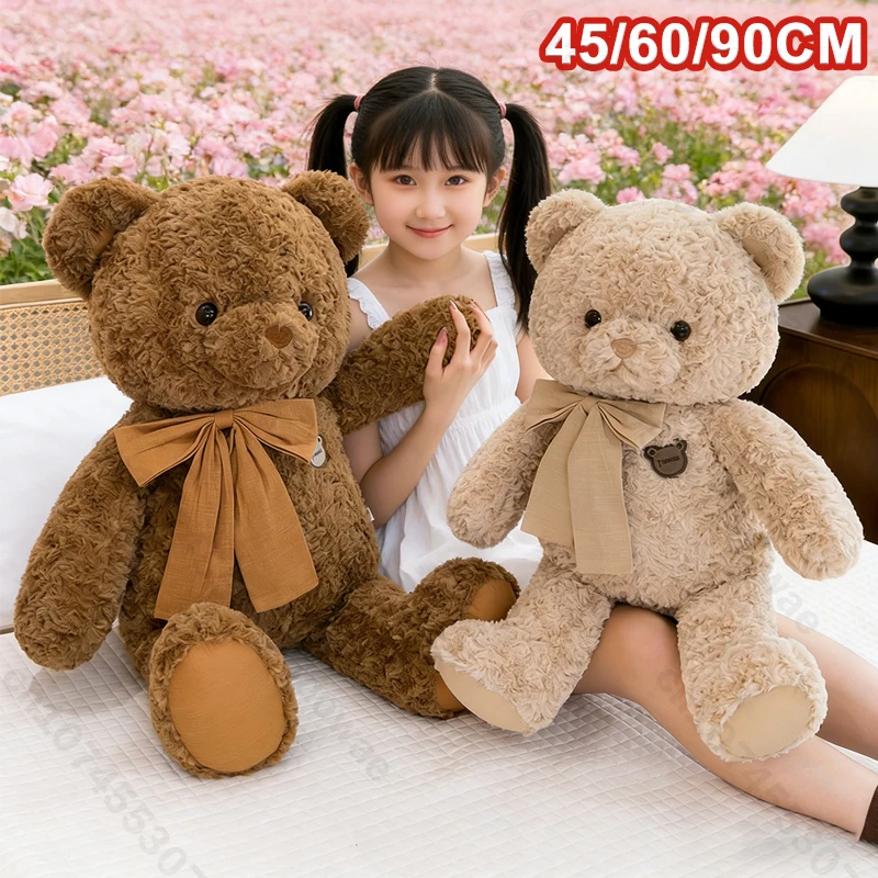

Плюшевый мишка высотой 45/60/90 см с галстуком-бабочкой, мягкая игрушка, подушка, подарок для детей, на День святого Валентина, для девушки