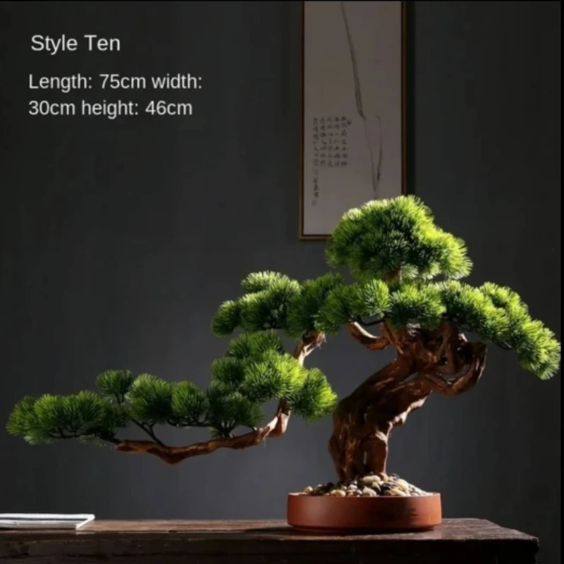 

Simulation Welcome Pine Bonsai Ornaments Living Room Green Planting Desk Landscape Tree Four Seasons Desktop Landscaping