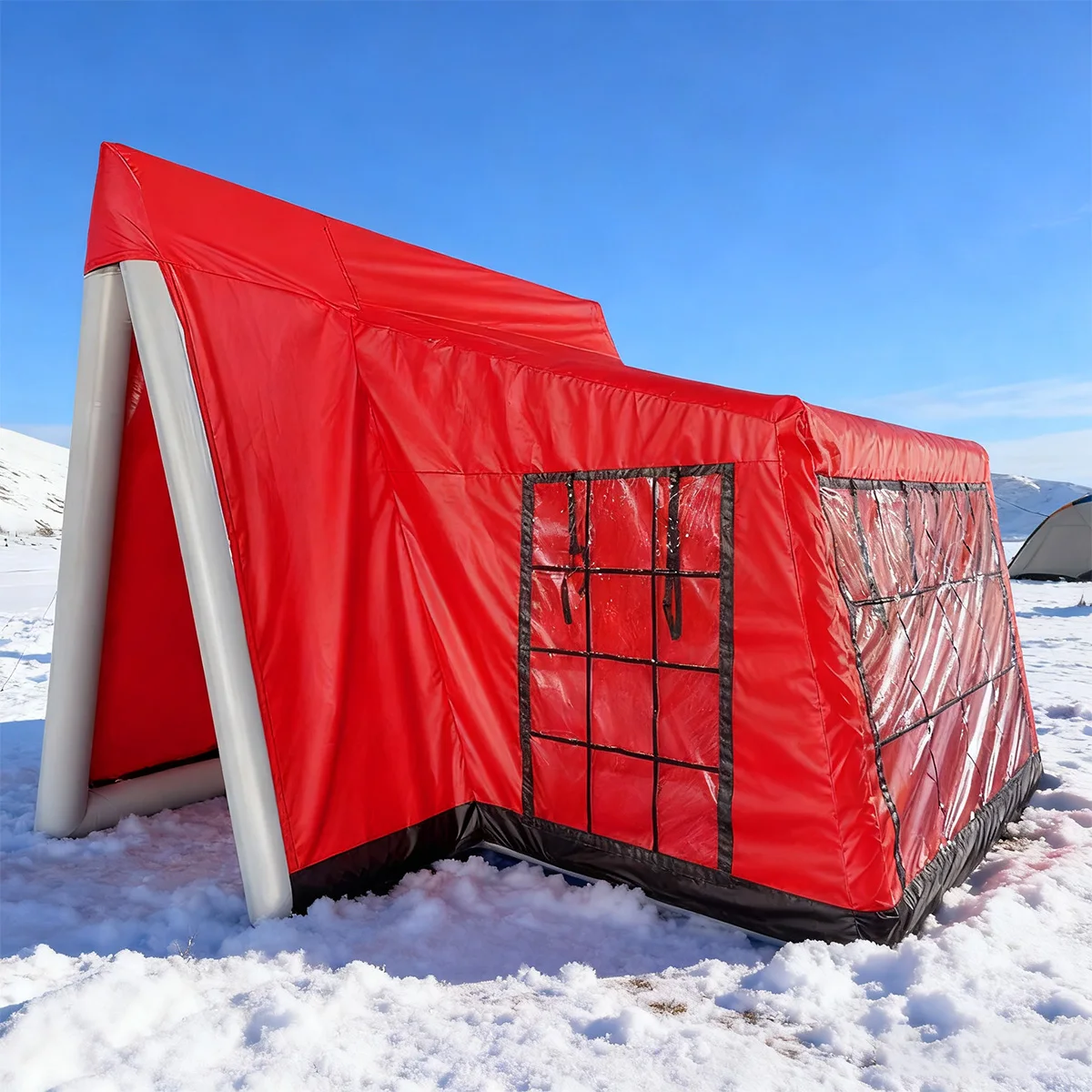 خيمة التخييم القابلة للنفخ عالية الجودة PVC 4 الموسم في الهواء الطلق مقاوم للماء المحمولة نفخ الخيام Glamping مع مضخة هواء