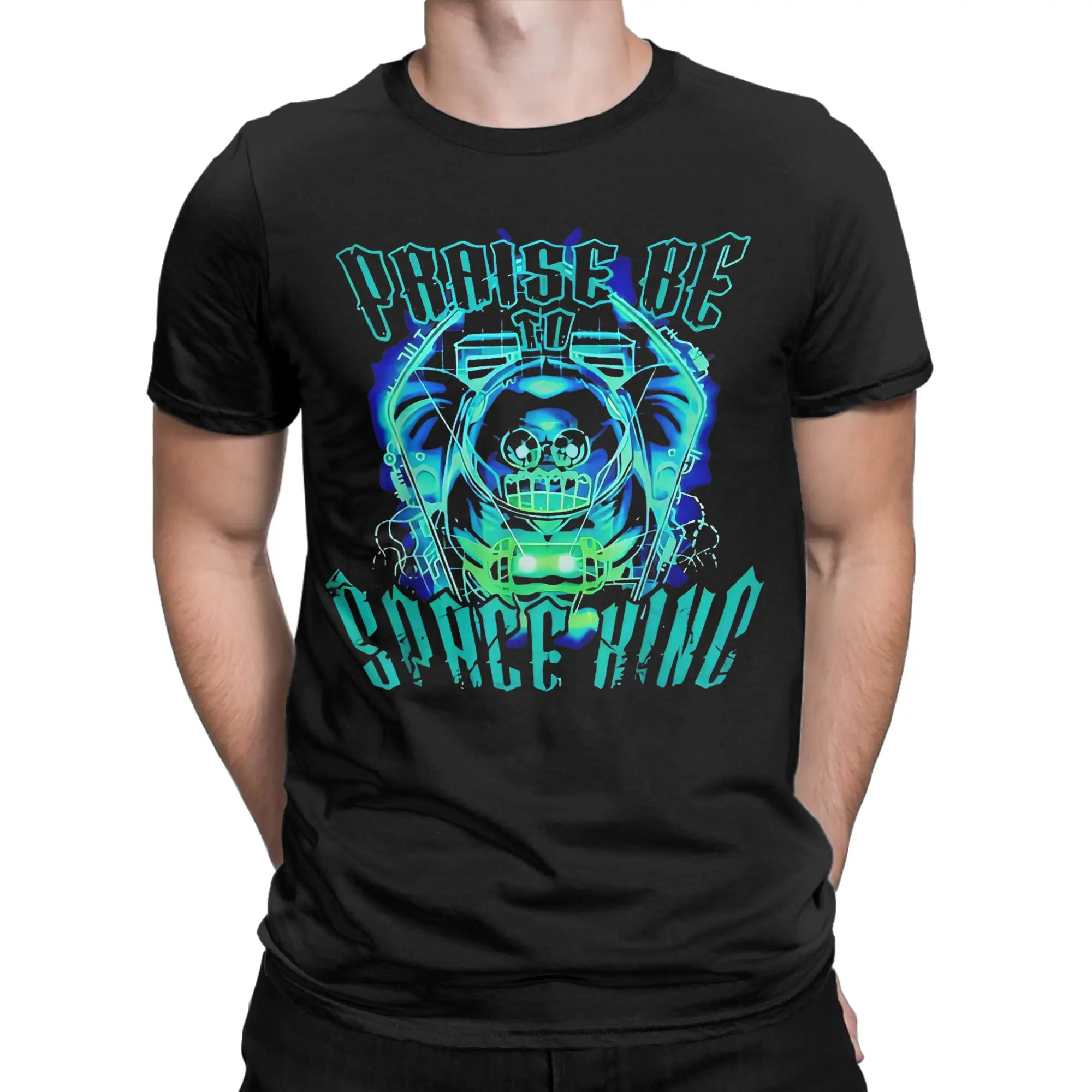 Space King Praise Be Funny T Shirts for Men Pure Cotton Funny T-Shirt Crew Neck  Tees Short Sleeve Tops Plus Size